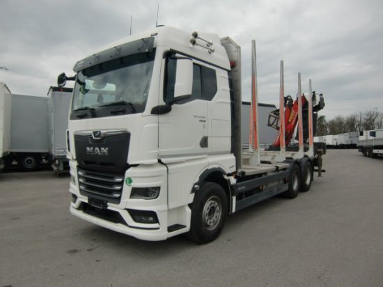 MAN TGX 33.580 BL 6x4, Intarder, Holztransporter, - شاحنة قطع الأشجار, شاحنة كرين: صورة 1 MAN TGX 33.580 BL 6x4, Intarder, Holztransporter, - شاحنة قطع الأشجار, شاحنة كرين: صورة 1