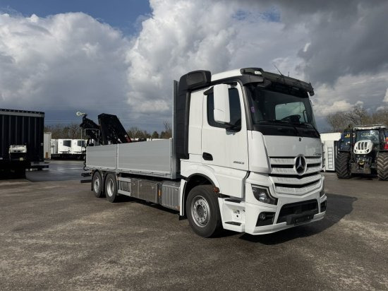 Mercedes-Benz Actros 2653, Retarder, Pritsche, Hiab Hipro 232 ES5 - شاحنات مسطحة, شاحنة كرين: صورة 1 Mercedes-Benz Actros 2653, Retarder, Pritsche, Hiab Hipro 232 ES5 - شاحنات مسطحة, شاحنة كرين: صورة 1