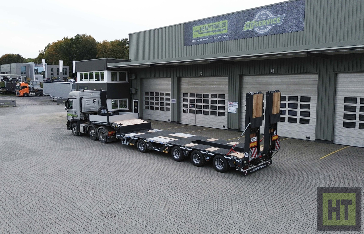 Faymonville 4-(1+3)-Achs-Tele-Semi-Radmulden-Rampen zg - عربة منخفضة مسطحة نصف مقطورة: صورة 1 Faymonville 4-(1+3)-Achs-Tele-Semi-Radmulden-Rampen zg - عربة منخفضة مسطحة نصف مقطورة: صورة 1