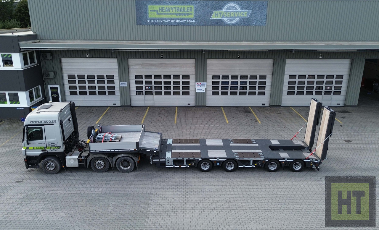 Faymonville 4-(2+2)-Achs-Tele-Semi m. Radmulden u. Rampen - عربة منخفضة مسطحة نصف مقطورة: صورة 2 Faymonville 4-(2+2)-Achs-Tele-Semi m. Radmulden u. Rampen - عربة منخفضة مسطحة نصف مقطورة: صورة 2