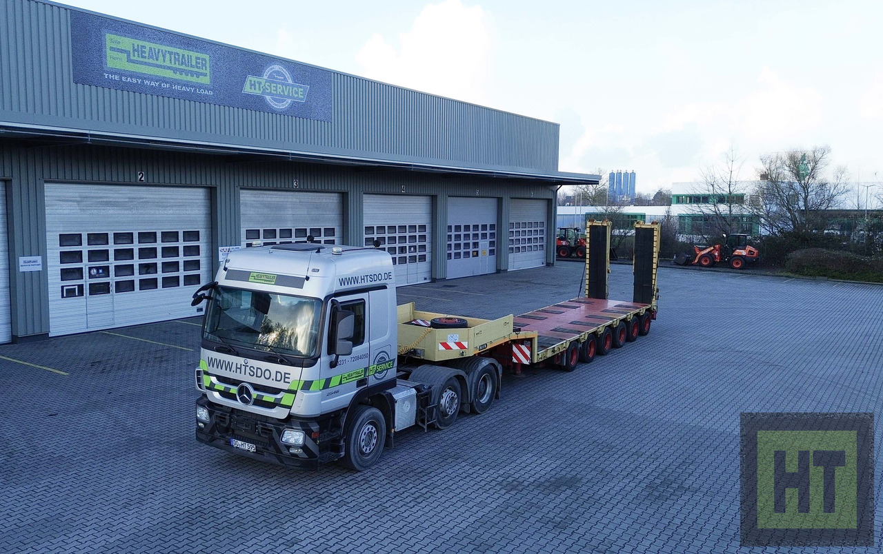 Goldhofer 6-Achs-Tele-Semi mit hydr. Rampen-zwangsgelenkt - عربة منخفضة مسطحة نصف مقطورة: صورة 5 Goldhofer 6-Achs-Tele-Semi mit hydr. Rampen-zwangsgelenkt - عربة منخفضة مسطحة نصف مقطورة: صورة 5