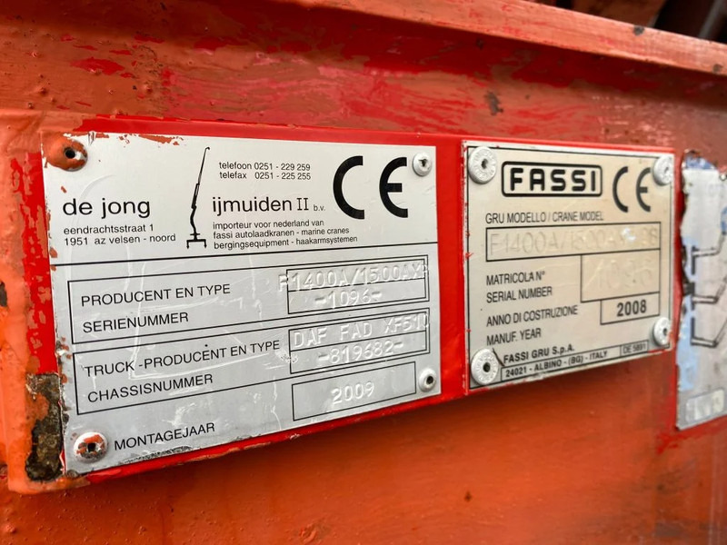شاحنة كرين DAF XF 105 10X4 + FASSI F1500AXP.28 KRAAN/KRAN/CRANE/GRUA: صورة 15