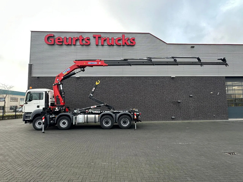 MAN TGS 35.460 8X4 BL+ HYVA 18.55.S HAAKARMSYSTEEM EFFER 395-5 KRAAN/KRAN/CRANE/GRUA - شاحنة ذات خطاف, شاحنة كرين: صورة 1 MAN TGS 35.460 8X4 BL+ HYVA 18.55.S HAAKARMSYSTEEM EFFER 395-5 KRAAN/KRAN/CRANE/GRUA - شاحنة ذات خطاف, شاحنة كرين: صورة 1