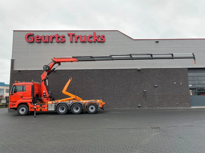 MAN TGS 35.480 8X4 TRIDEM + 20 TON HAAKARM + HMF 3220-K6 KRAAN/KRAN/CRANE/GRUA - شاحنة ذات خطاف, شاحنة كرين: صورة 1 MAN TGS 35.480 8X4 TRIDEM + 20 TON HAAKARM + HMF 3220-K6 KRAAN/KRAN/CRANE/GRUA - شاحنة ذات خطاف, شاحنة كرين: صورة 1