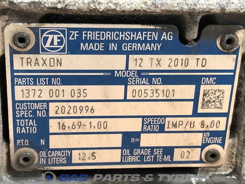 DAF CF Euro 6 DAF 12TX2010 TD TraXon Versnellingsbak 2185317 - صندوق التروس - شاحنة: صورة 5 DAF CF Euro 6 DAF 12TX2010 TD TraXon Versnellingsbak 2185317 - صندوق التروس - شاحنة: صورة 5