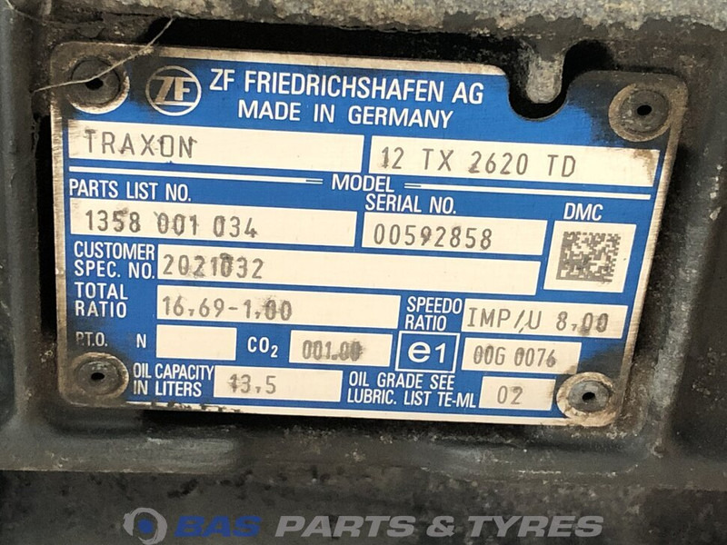 ZF XF106 DAF 12TX2620 TD TraXon Versnellingsbak 2185317 - صندوق التروس - شاحنة: صورة 5 ZF XF106 DAF 12TX2620 TD TraXon Versnellingsbak 2185317 - صندوق التروس - شاحنة: صورة 5