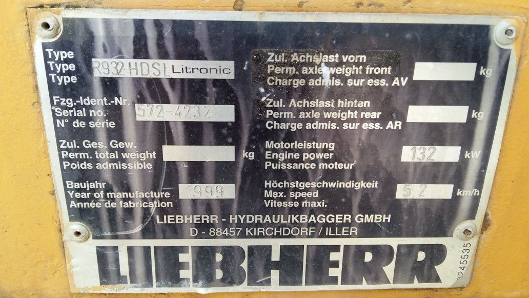 LIEBHERR R932LI N/S: 572-4218 y 572-4232 - حفار زحاف: صورة 3 LIEBHERR R932LI N/S: 572-4218 y 572-4232 - حفار زحاف: صورة 3