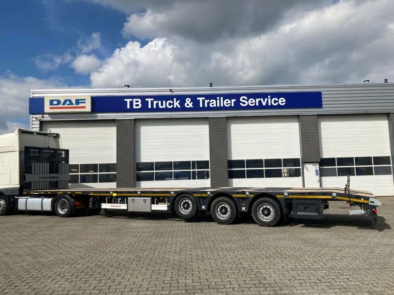 Kässbohrer SPS HM 3 / 0N - 18 / 27 Vlakke mega trailer met liftas, 18x rongen en kist voor de oprijplaten - نصف مقطورة مسطحة: صورة 3 Kässbohrer SPS HM 3 / 0N - 18 / 27 Vlakke mega trailer met liftas, 18x rongen en kist voor de oprijplaten - نصف مقطورة مسطحة: صورة 3