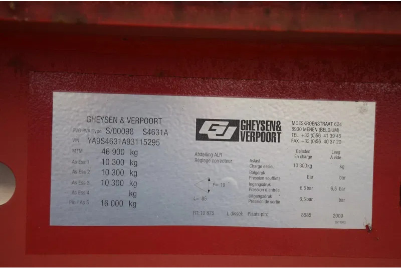 Gheysen en Verpoort 3 assen 47 Ton - عربة منخفضة مسطحة نصف مقطورة: صورة 5 Gheysen en Verpoort 3 assen 47 Ton - عربة منخفضة مسطحة نصف مقطورة: صورة 5