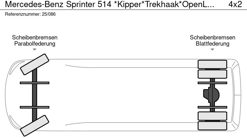قلاب صغير Mercedes-Benz Sprinter 514 *Kipper*Trekhaak*OpenLaadbak*Airco*: صورة 12 قلاب صغير Mercedes-Benz Sprinter 514 *Kipper*Trekhaak*OpenLaadbak*Airco*: صورة 12