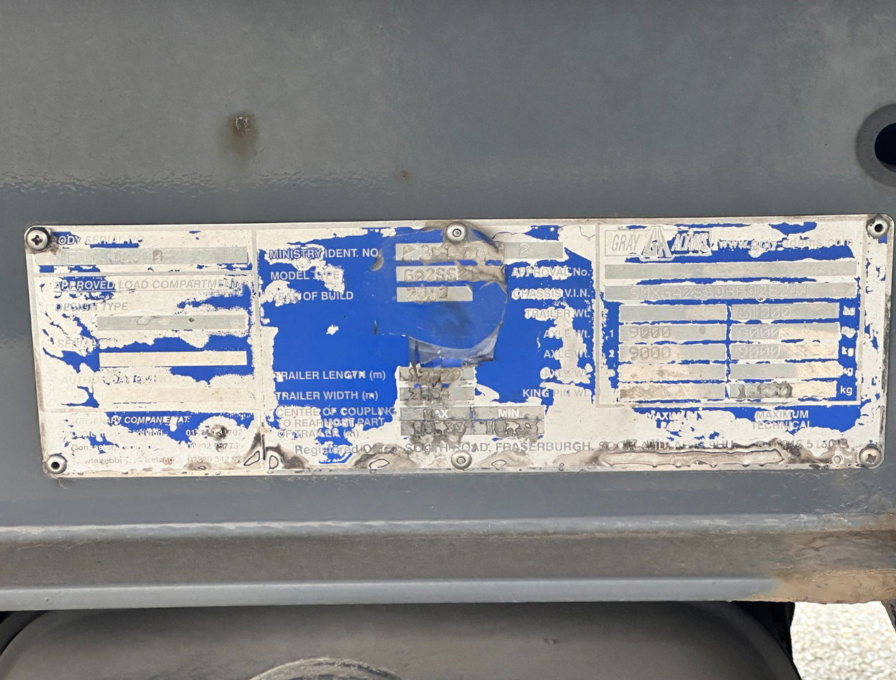 نصف مقطورة مُبرِّدة Gray and Adams City Trailer Carrier Vector 1850 MT TRI-Temp Tail Lift Side Door Steering Axle 3 Pieces Available: صورة 24