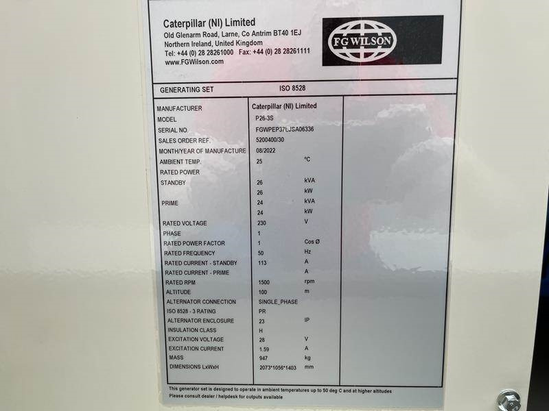 FG Wilson P 26 - 3 S - مجموعة المولدات: صورة 5 FG Wilson P 26 - 3 S - مجموعة المولدات: صورة 5