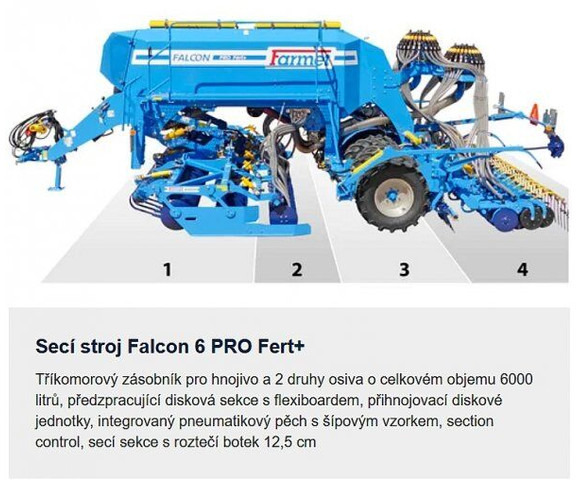 Farmet Falcon 6 PRO Fert+ - آلة البذار متعددة الوظائف: صورة 2 Farmet Falcon 6 PRO Fert+ - آلة البذار متعددة الوظائف: صورة 2
