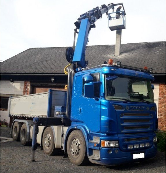 Scania 8x4 bord. R500 +23m crane - شاحنة قلاب, شاحنة كرين: صورة 1 Scania 8x4 bord. R500 +23m crane - شاحنة قلاب, شاحنة كرين: صورة 1
