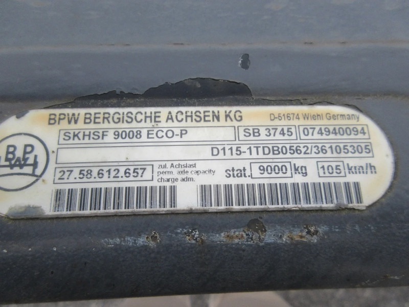 المحور و قطع الغيار - شاحنة BPW SKHSF 9008 ECO-P D115-1TDB0562 BPW AS: صورة 9