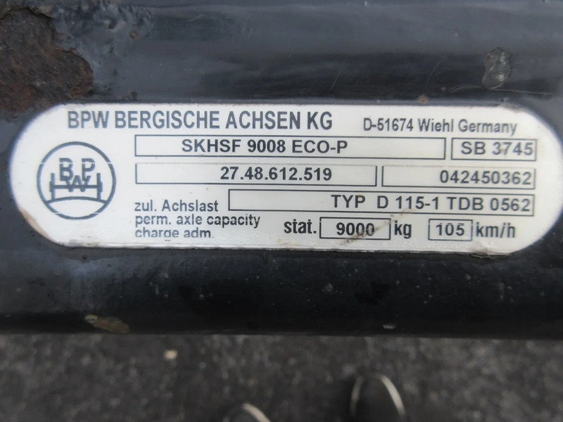 BPW SKHSF9008 ECO-P D 115-1 TDB-0562 BPW AS - المحور و قطع الغيار - شاحنة: صورة 5 BPW SKHSF9008 ECO-P D 115-1 TDB-0562 BPW AS - المحور و قطع الغيار - شاحنة: صورة 5