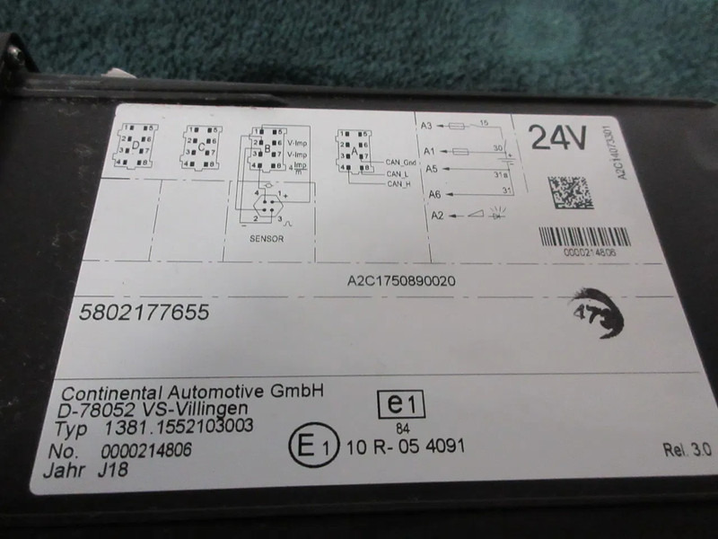 النظام الكهربائي - شاحنة Iveco 5802177655 TACHOGRAAF IVECO HI WAY EURO 6 MODEL 2018: صورة 6