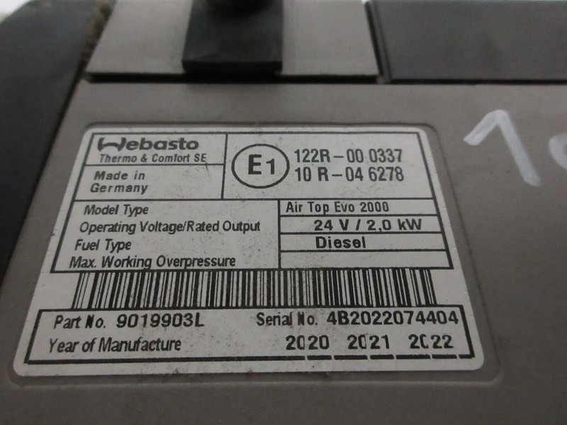 النظام الكهربائي - شاحنة Volvo 9019903 23440197 //STANDKACHEL WEBASTO AIR TOP EVO 2000 EURO 6 FH: صورة 10