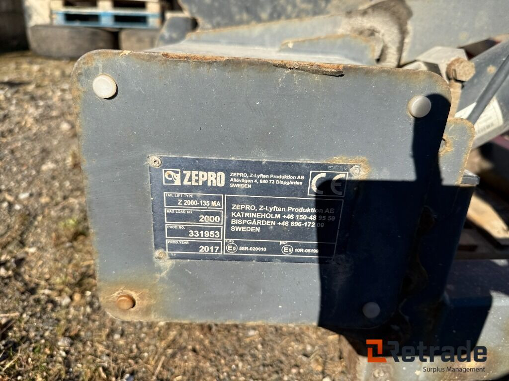 Bakgavellyft Zepro Z2000-135MA - رافعة هيدروليك خلفية: صورة 3 Bakgavellyft Zepro Z2000-135MA - رافعة هيدروليك خلفية: صورة 3