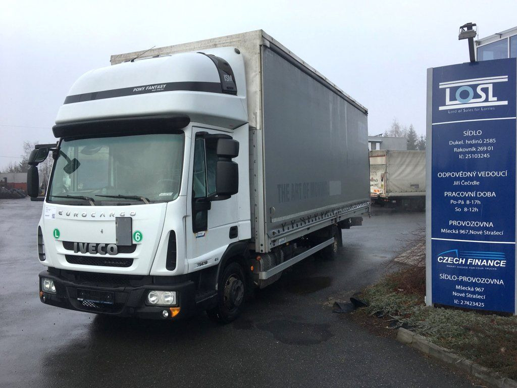 Iveco 75-190 Eurocargo 18 Pal. Dhollandia 1000 kg - شاحنة ستارة جانبية: صورة 1 Iveco 75-190 Eurocargo 18 Pal. Dhollandia 1000 kg - شاحنة ستارة جانبية: صورة 1