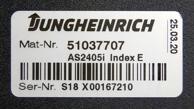 Jungheinrich 51037707 | Rij regeling driving controller AS2405i index E Sw. 1,31 - وحدة تحكم الكتروني - معدات المناولة: صورة 3 Jungheinrich 51037707 | Rij regeling driving controller AS2405i index E Sw. 1,31 - وحدة تحكم الكتروني - معدات المناولة: صورة 3