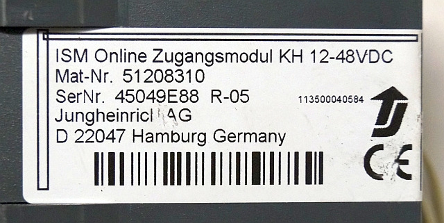 Jungheinrich 51208310 | ISM online data recorder KH 12-48 VDC 51308291 Sw. 03.00 - النظام الكهربائي - معدات المناولة: صورة 5 Jungheinrich 51208310 | ISM online data recorder KH 12-48 VDC 51308291 Sw. 03.00 - النظام الكهربائي - معدات المناولة: صورة 5