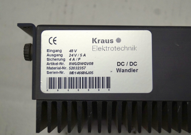 Jungheinrich 52032357 | Omvormer Transformer 48V -> 24V/5A for EKS310 sn. M01 Omvormer Transformer 48V -> 24V/5A for EKS310 sn. M0146686J05 - النظام الكهربائي - معدات المناولة: صورة 3 Jungheinrich 52032357 | Omvormer Transformer 48V -> 24V/5A for EKS310 sn. M01 Omvormer Transformer 48V -> 24V/5A for EKS310 sn. M0146686J05 - النظام الكهربائي - معدات المناولة: صورة 3