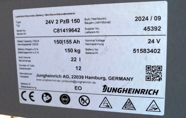 Jungheinrich unknown | Battery 24 2PZB150 year 2024 weight 150 kg sn. C81419642 - بطارية - معدات المناولة: صورة 3 Jungheinrich unknown | Battery 24 2PZB150 year 2024 weight 150 kg sn. C81419642 - بطارية - معدات المناولة: صورة 3