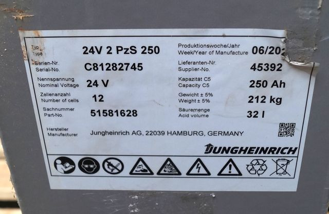 Jungheinrich unknown | Battery 24 2PZS250 year 2022 weight 212 kg sn. C8182745 o - بطارية - معدات المناولة: صورة 3 Jungheinrich unknown | Battery 24 2PZS250 year 2022 weight 212 kg sn. C8182745 o - بطارية - معدات المناولة: صورة 3
