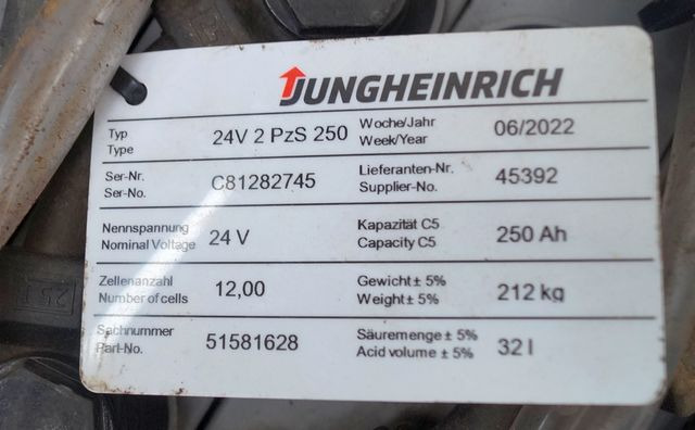 Jungheinrich unknown | Battery 24 2PZS250 year 2022 weight 212 kg sn. C8182745 o - بطارية - معدات المناولة: صورة 4 Jungheinrich unknown | Battery 24 2PZS250 year 2022 weight 212 kg sn. C8182745 o - بطارية - معدات المناولة: صورة 4