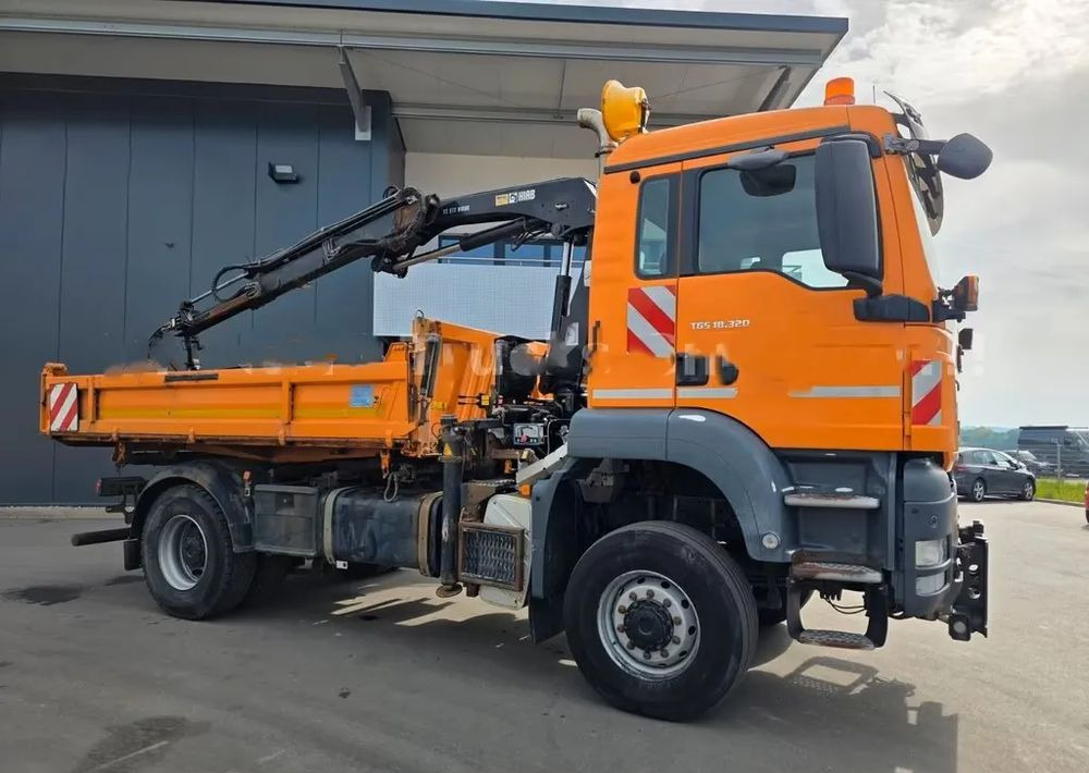 MAN TGS 18.320 4x4 – Wywrotka trójstronna Meiller + Kran HIAB | Komunalny | Euro 5 - شاحنة قلاب: صورة 1 MAN TGS 18.320 4x4 – Wywrotka trójstronna Meiller + Kran HIAB | Komunalny | Euro 5 - شاحنة قلاب: صورة 1