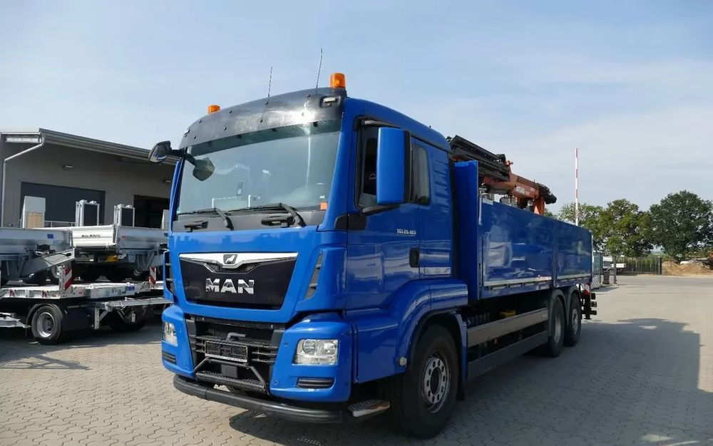 MAN TGS 26.460 – Platforma z żurawiem HDS tylnym do materiałów budowlanych / Retarder / 6x2 / Klima / Euro 6 - شاحنة كرين, شاحنات مسطحة: صورة 2 MAN TGS 26.460 – Platforma z żurawiem HDS tylnym do materiałów budowlanych / Retarder / 6x2 / Klima / Euro 6 - شاحنة كرين, شاحنات مسطحة: صورة 2
