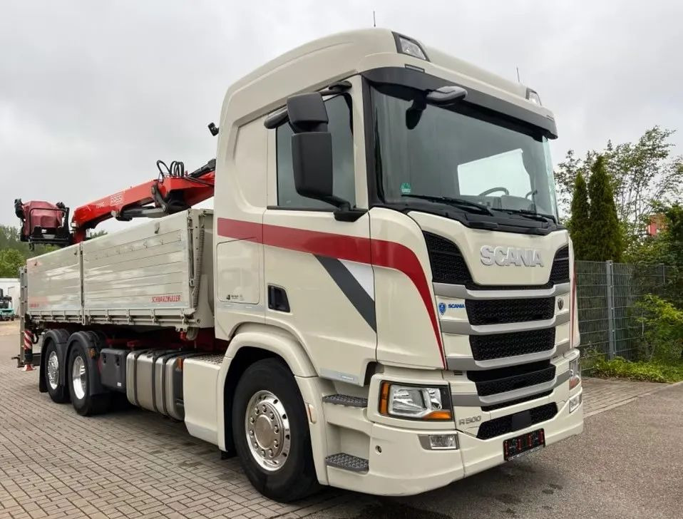 Scania R500 Baustoff / 2-stronna wywrotka Schwarzmüller /HDS Fassi F215 / Euro 6 / Napęd na tylną oś - شاحنة قلاب, شاحنة كرين: صورة 1 Scania R500 Baustoff / 2-stronna wywrotka Schwarzmüller /HDS Fassi F215 / Euro 6 / Napęd na tylną oś - شاحنة قلاب, شاحنة كرين: صورة 1