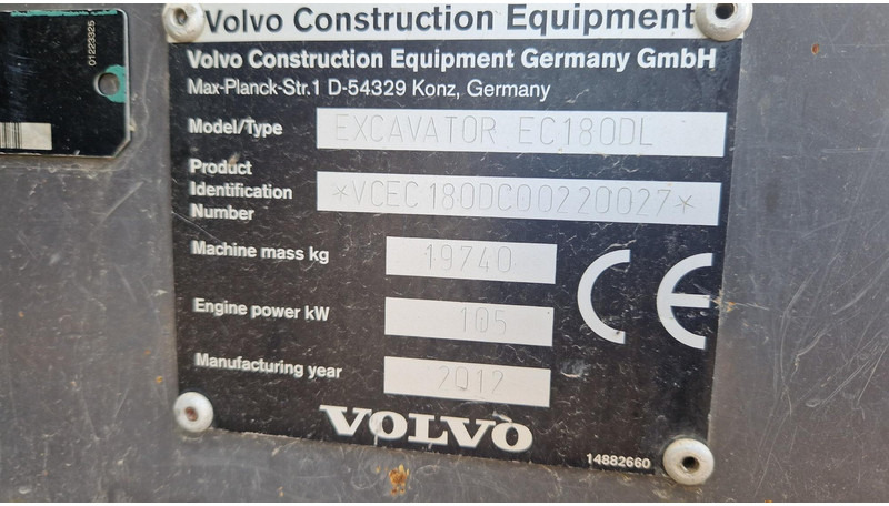 Volvo EC180DL - حفار زحاف: صورة 5 Volvo EC180DL - حفار زحاف: صورة 5
