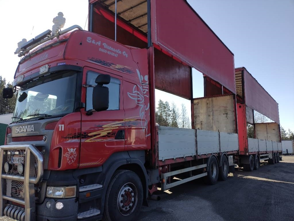 Scania Nousukapelli+Jyki kärry 3m sisäkork.liukukatot - شاحنة ستارة: صورة 1 Scania Nousukapelli+Jyki kärry 3m sisäkork.liukukatot - شاحنة ستارة: صورة 1