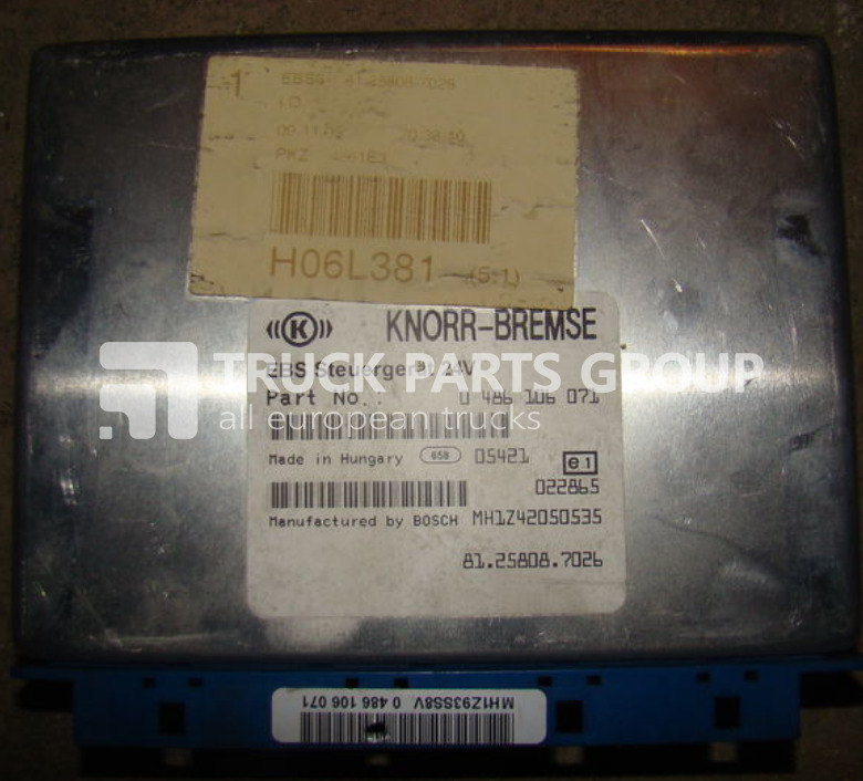 MAN TGA, TGX, Control unit EBS, EDC, ECU, 81258087026, 0486106071, 5/8 control unit - وحدة تحكم الكتروني - شاحنة: صورة 2 MAN TGA, TGX, Control unit EBS, EDC, ECU, 81258087026, 0486106071, 5/8 control unit - وحدة تحكم الكتروني - شاحنة: صورة 2