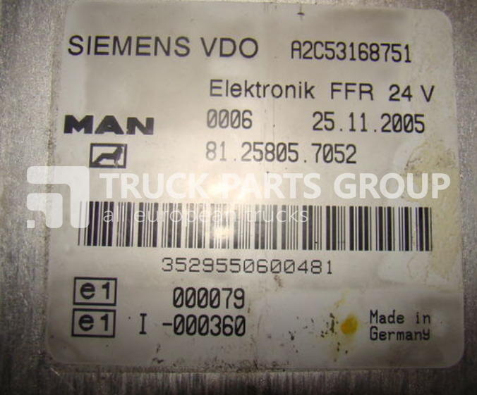 MAN TGA, TGX, ECU, EDC control unit FFR, 81258057052, 81258057054, 8 control unit - وحدة تحكم الكتروني - شاحنة: صورة 2 MAN TGA, TGX, ECU, EDC control unit FFR, 81258057052, 81258057054, 8 control unit - وحدة تحكم الكتروني - شاحنة: صورة 2