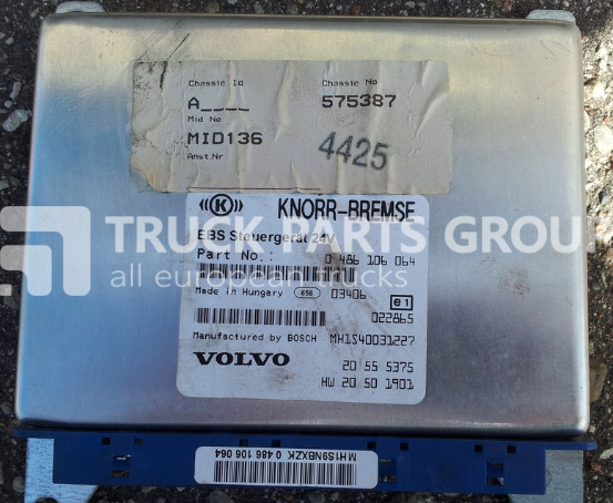 VOLVO FH12 ECU, EDC, EBS Control unit 20555375, 0486106064, 20410009, control unit - وحدة تحكم الكتروني - شاحنة: صورة 1 VOLVO FH12 ECU, EDC, EBS Control unit 20555375, 0486106064, 20410009, control unit - وحدة تحكم الكتروني - شاحنة: صورة 1