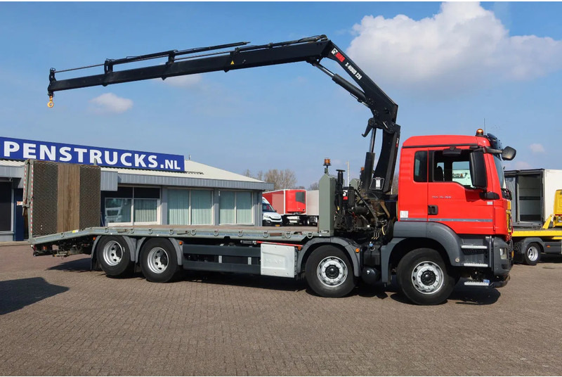 شاحنة نقل سيارات شاحنة, شاحنة كرين MAN TGS 35.360 8x2 Oprijwagen + HIAB 228 E 3 kraan. Radio grafisch + winch: صورة 18
