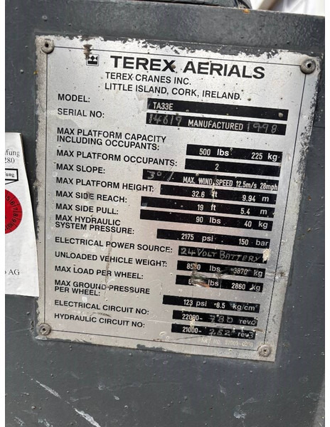 Terex TA33E 12m Elektro Gelenk-Teleskop-Arbeitsbühne - شاحنة ذراع مفصلي: صورة 4 Terex TA33E 12m Elektro Gelenk-Teleskop-Arbeitsbühne - شاحنة ذراع مفصلي: صورة 4