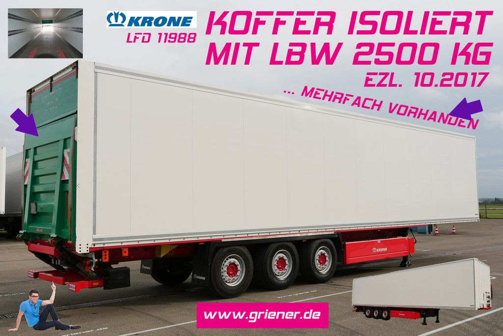 Krone SD 27/ ISOLIERTER KOFFER LBW 2500 kg mehfach ! - نصف مقطورة صندوق مغلق: صورة 1 Krone SD 27/ ISOLIERTER KOFFER LBW 2500 kg mehfach ! - نصف مقطورة صندوق مغلق: صورة 1