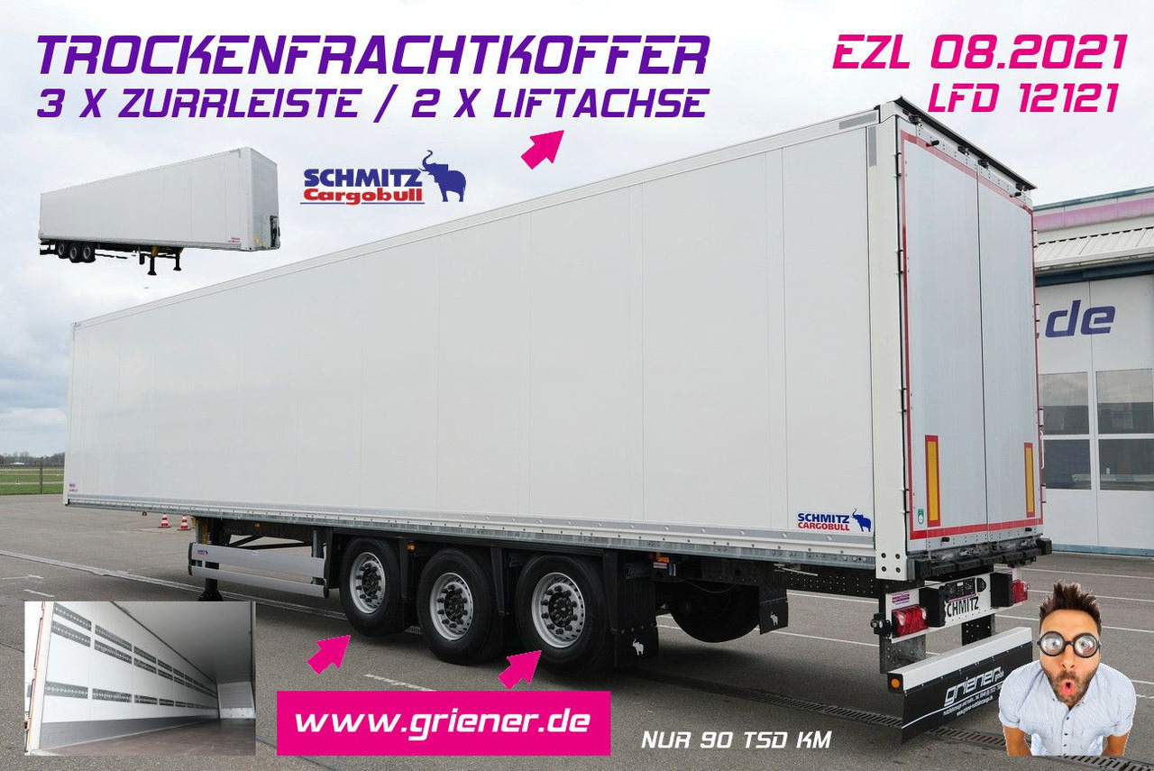 Schmitz Cargobull SKO 24/3 x ZURRLEISTE / 2 x LIFTACHSE 90 tsd km - نصف مقطورة صندوق مغلق: صورة 1 Schmitz Cargobull SKO 24/3 x ZURRLEISTE / 2 x LIFTACHSE 90 tsd km - نصف مقطورة صندوق مغلق: صورة 1