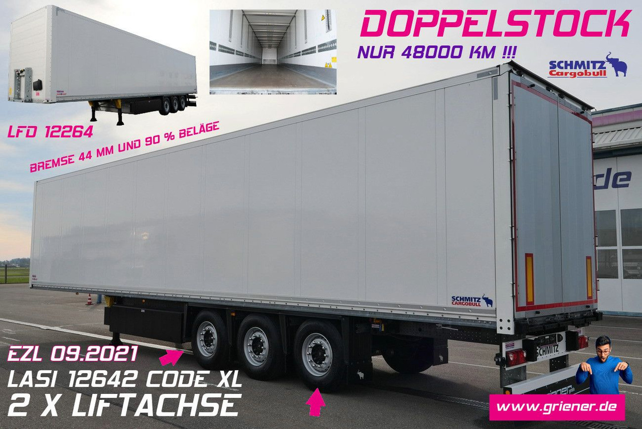 Schmitz Cargobull SKO 24/DOPPELSTOCK / 2,70/ 2 x LIFT nur 48000 km - نصف مقطورة صندوق مغلق: صورة 1 Schmitz Cargobull SKO 24/DOPPELSTOCK / 2,70/ 2 x LIFT nur 48000 km - نصف مقطورة صندوق مغلق: صورة 1