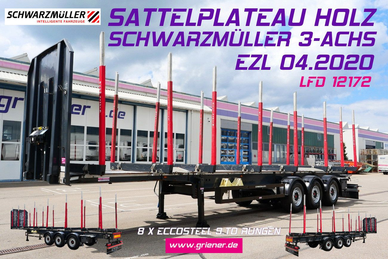 Schwarzmüller Y serie /RUNGENSATTEL HOLZ ECCO STEEL 9to /8 x - نصف مقطورة اخشاب: صورة 1 Schwarzmüller Y serie /RUNGENSATTEL HOLZ ECCO STEEL 9to /8 x - نصف مقطورة اخشاب: صورة 1