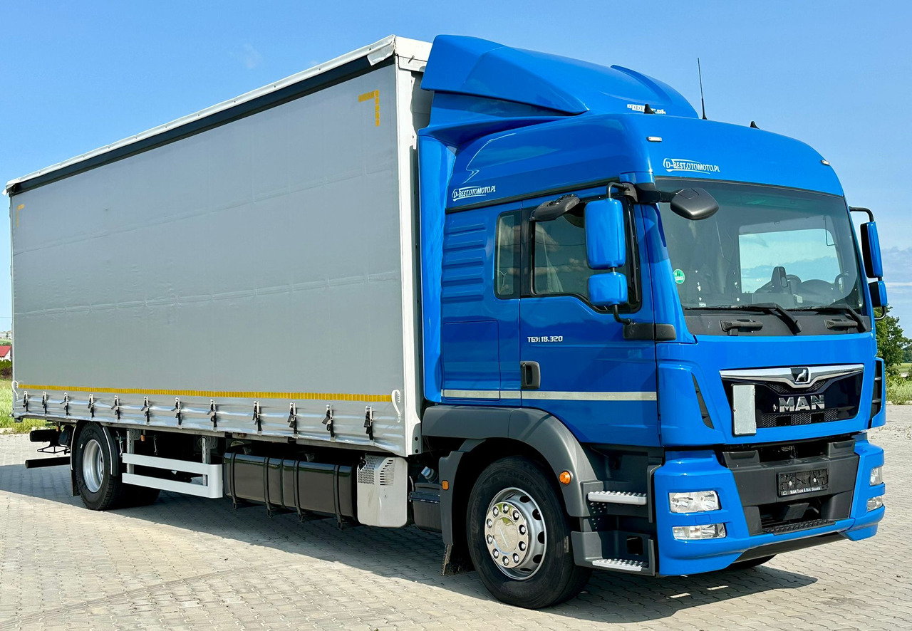MAN TGM 18.320 / FIRANKA / 20 EUROPALET / 8.3 M DŁUGOŚCI / AUTOMAT / SYPIALKA / 2018 ROK / 9 809 KG ŁADOWNOŚCI - شاحنة ستارة: صورة 1 MAN TGM 18.320 / FIRANKA / 20 EUROPALET / 8.3 M DŁUGOŚCI / AUTOMAT / SYPIALKA / 2018 ROK / 9 809 KG ŁADOWNOŚCI - شاحنة ستارة: صورة 1
