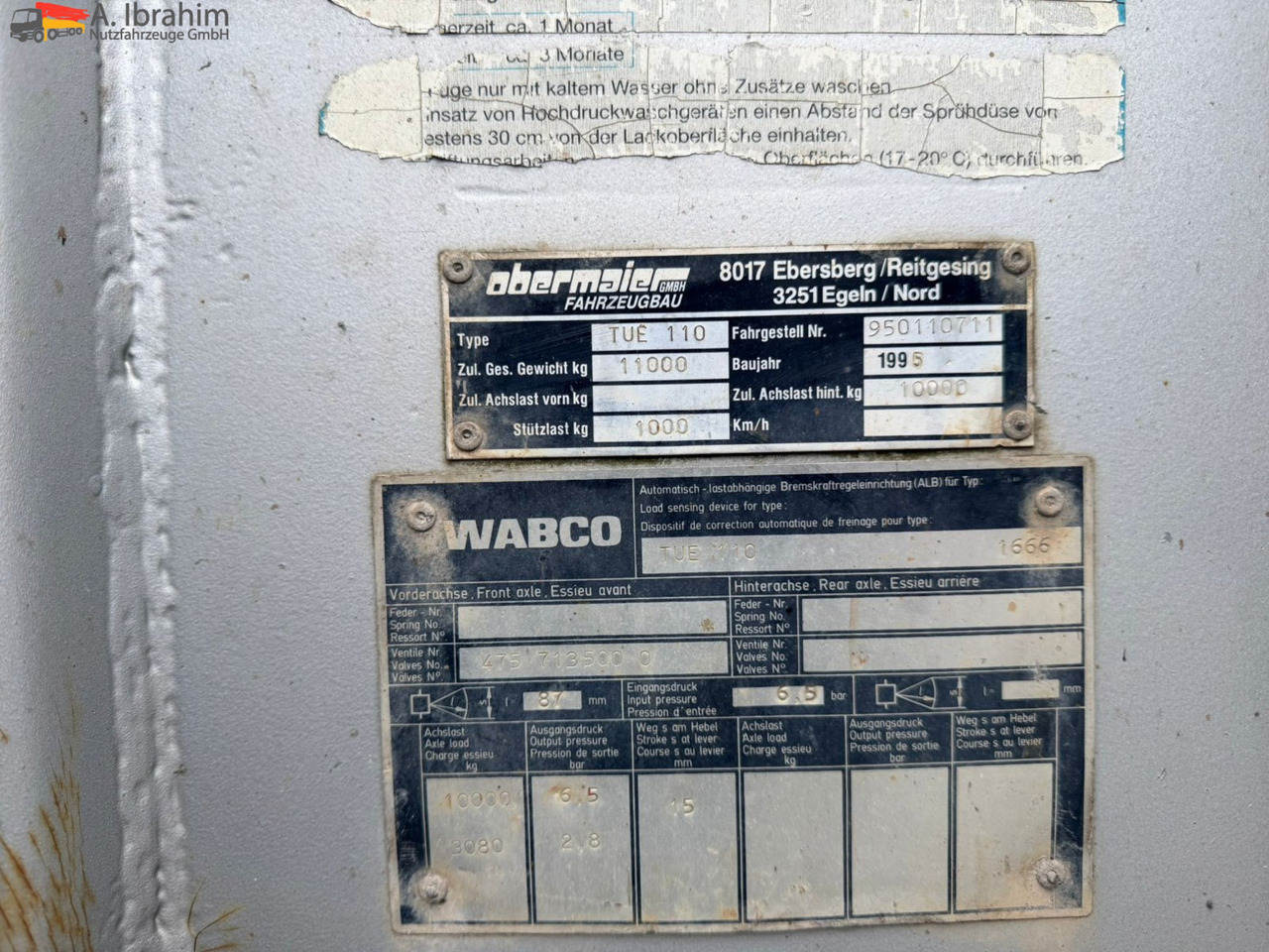 Obermaier TUE110 SDAH Tieflader | | Trommelbremse | Rampen | 7.2 Plattform | Stützfuß vorne - مقطورة مسطحة منخفضة: صورة 5 Obermaier TUE110 SDAH Tieflader | | Trommelbremse | Rampen | 7.2 Plattform | Stützfuß vorne - مقطورة مسطحة منخفضة: صورة 5