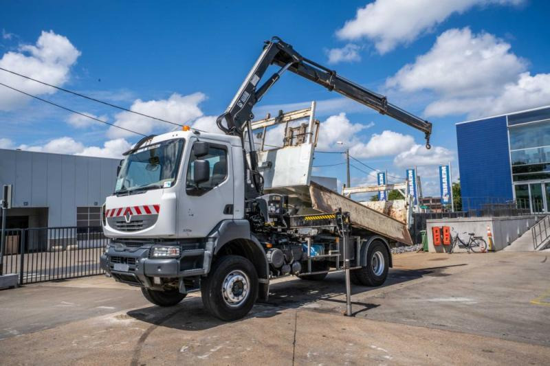 Renault KERAX 370 DXI + TRI BENNE+HIAB 16t/m + 2 EXT - شاحنة قلاب, شاحنة كرين: صورة 1 Renault KERAX 370 DXI + TRI BENNE+HIAB 16t/m + 2 EXT - شاحنة قلاب, شاحنة كرين: صورة 1