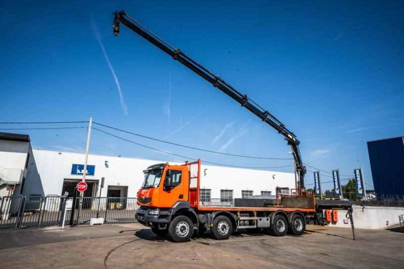 Renault KERAX 430 DXI+ HIAB 16 T/m + 5 EXT - شاحنات مسطحة, شاحنة كرين: صورة 1 Renault KERAX 430 DXI+ HIAB 16 T/m + 5 EXT - شاحنات مسطحة, شاحنة كرين: صورة 1