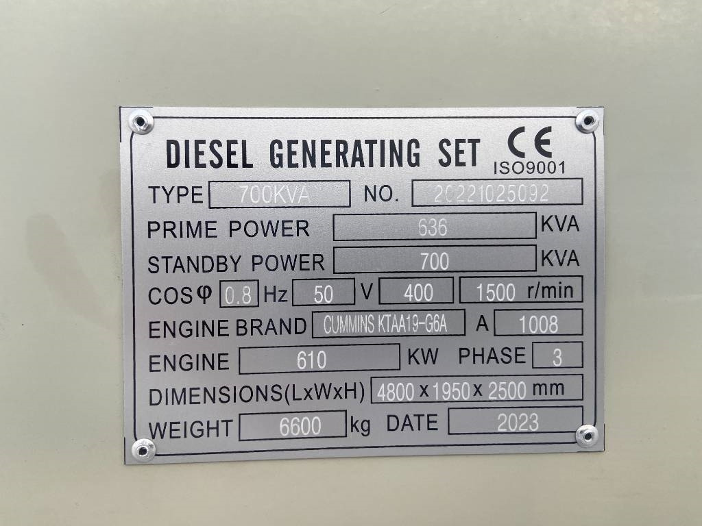 Cummins KTAA19-G6A - 700 kVA Generator - DPX-19848 - مجموعة المولدات: صورة 4 Cummins KTAA19-G6A - 700 kVA Generator - DPX-19848 - مجموعة المولدات: صورة 4