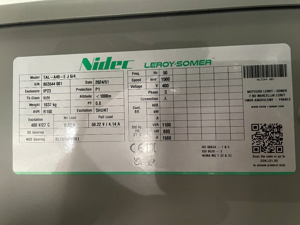 جديدة مجموعة المولدات Perkins 4008TAG2A - 1100 kVA Generator - DPX-19820: صورة 14 جديدة مجموعة المولدات Perkins 4008TAG2A - 1100 kVA Generator - DPX-19820: صورة 14